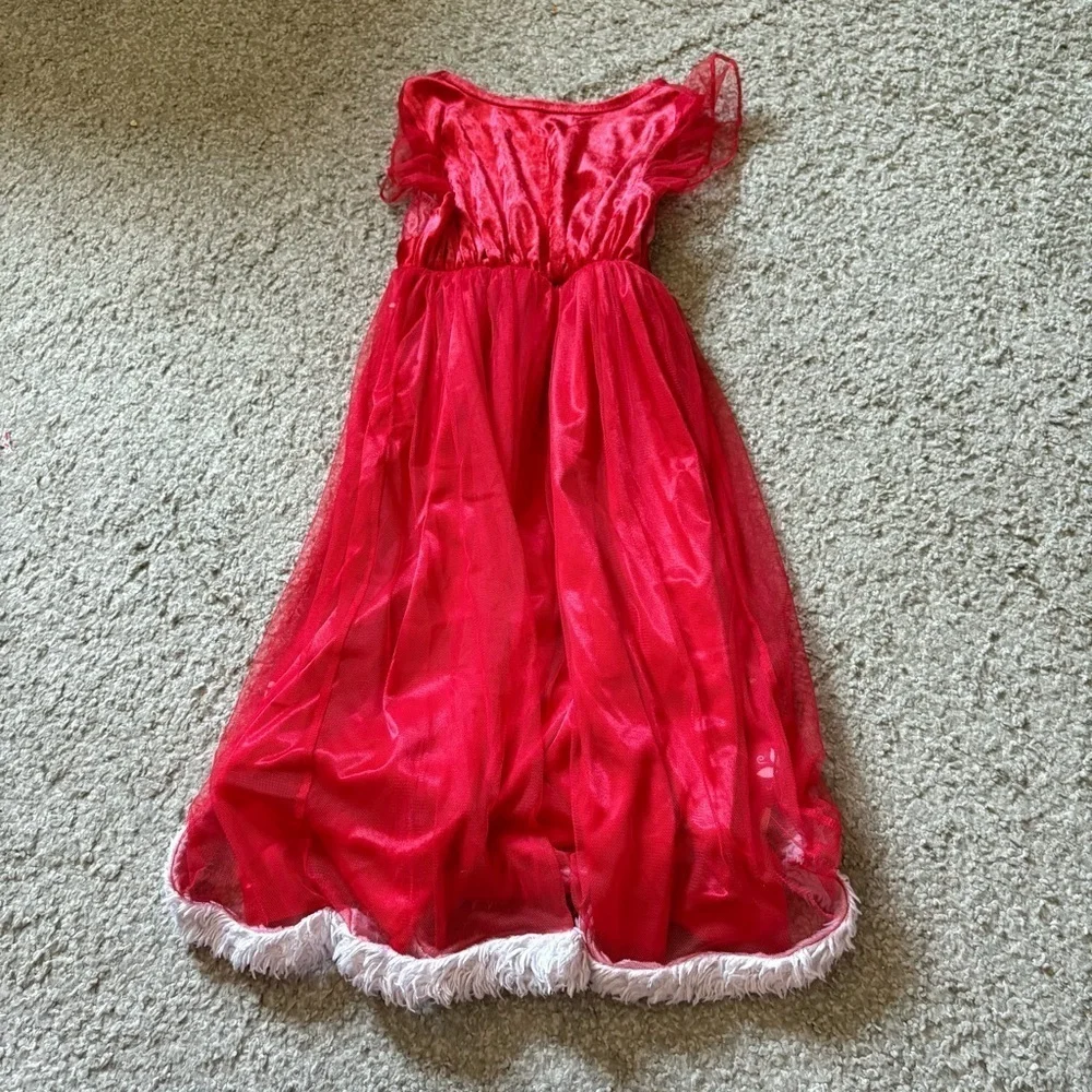 Disney Princess Little Girls Fantasy Gown Sz 6 Christmas Red Jasmine Cinderella